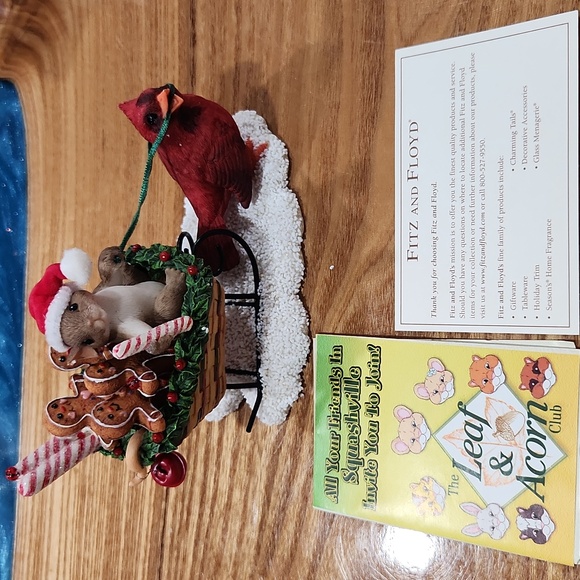 Fitz and Floyd Red and Brown Holiday Decor Sleigh - Picture 4 of 7